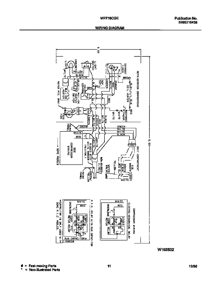 WIRING DIAGRAM Diagram and Parts List for MRT16CGEZ8  Uni Refrigerator