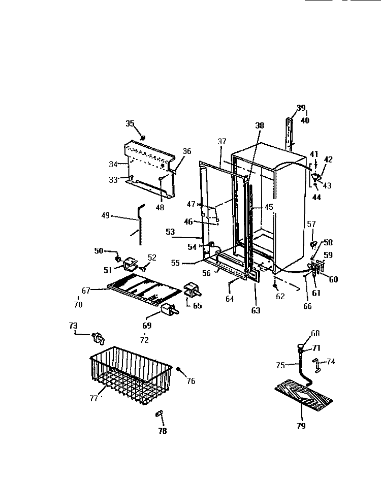 CABINET Diagram and Parts List for UFS157DNOW  Kelvinator Freezer