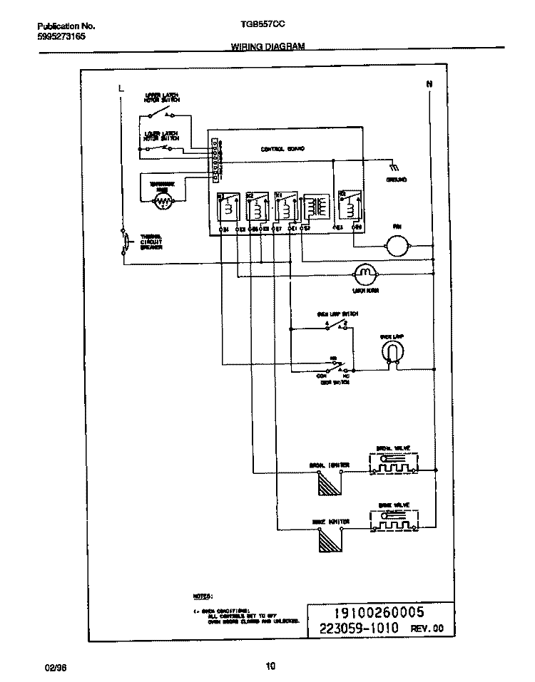 WIRING DIAGRAM Diagram and Parts List for TGB557CCSA  Tappan Wall Oven