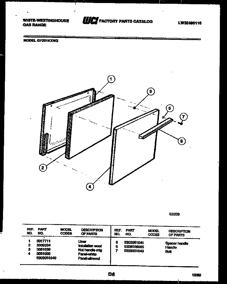 COOKTOP PARTS Diagram and Parts List for GF750NW1  Frigidaire Range