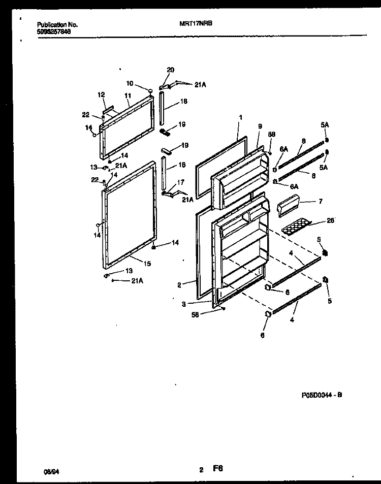 DOOR PARTS Diagram and Parts List for MRT17NRBY0  Frigidaire Refrigerator