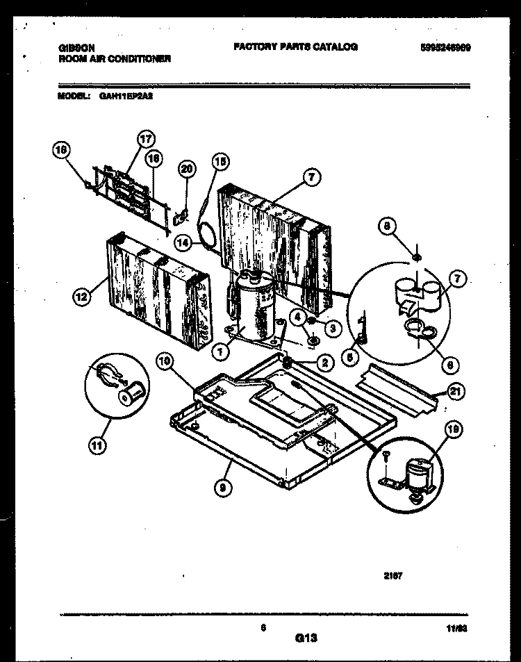 SYSTEM PARTS Diagram and Parts List for GAH11EP2A2  Gibson Air Conditioner