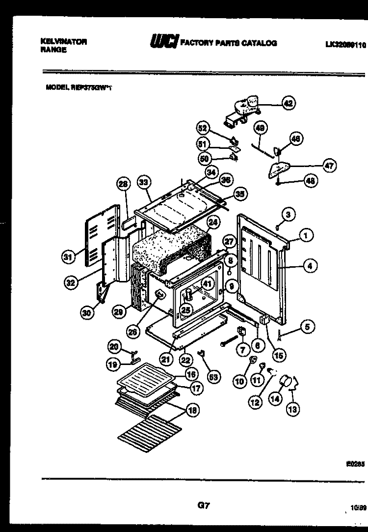 BODY PARTS Diagram and Parts List for REP375GD1  Kelvinator Range