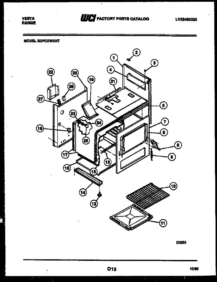 BODY PARTS Diagram and Parts List for 30IPCDWAN7  Tappan Range