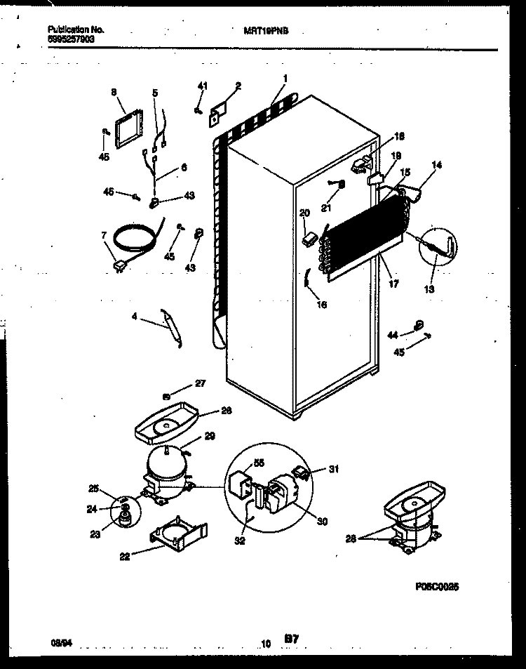 SYSTEM AND AUTOMATIC DEFROST PARTS Diagram and Parts List for MRT19PNBD1  Frigidaire Refrigerator