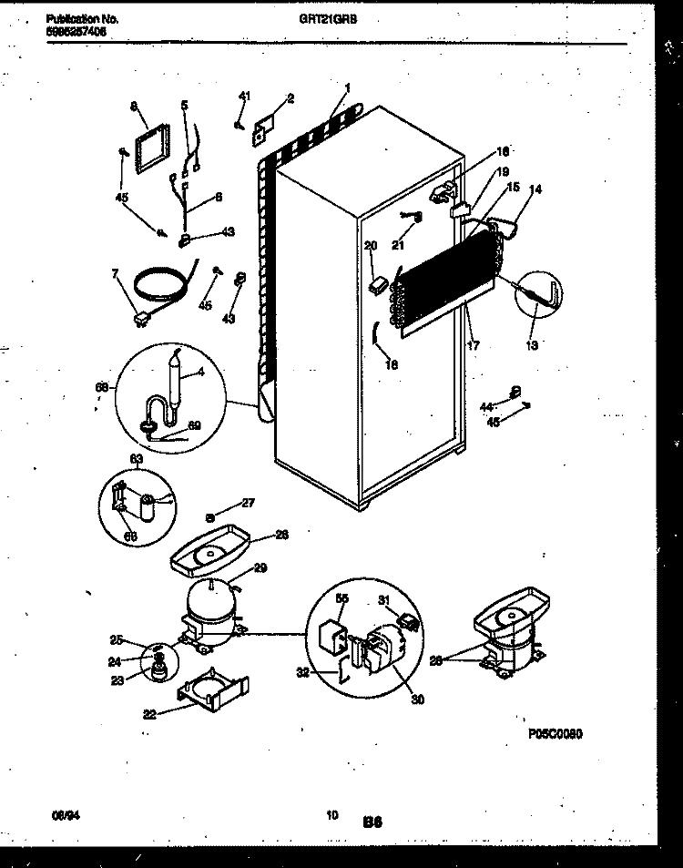SYSTEM AND AUTOMATIC DEFROST PARTS Diagram and Parts List for GRT21GRBD0  Gibson Refrigerator