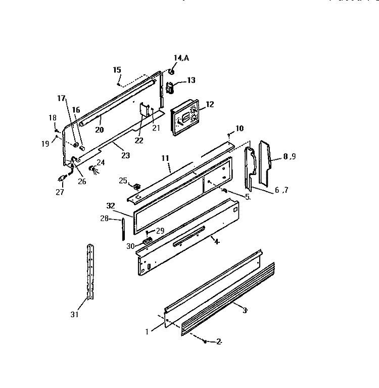 BACKGUARD Diagram and Parts List for GF970HXW0  Frigidaire Wall Oven