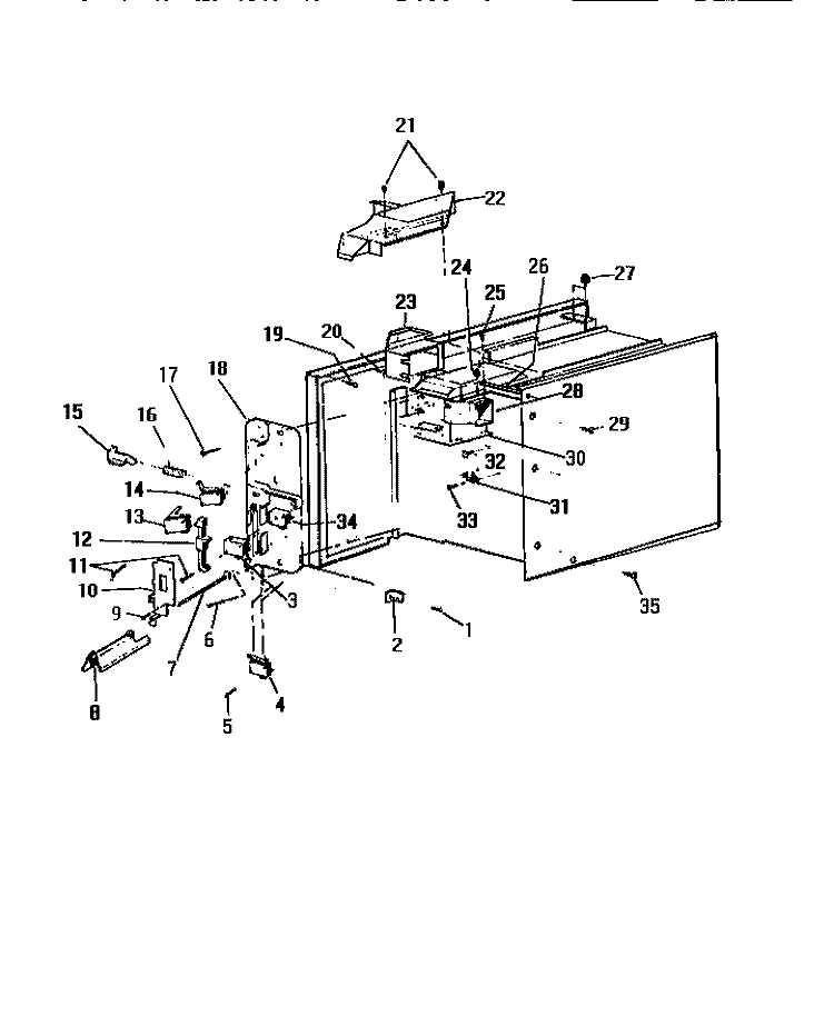 LOCK MECHANISM Diagram and Parts List for KM355HXM  Frigidaire Microwave