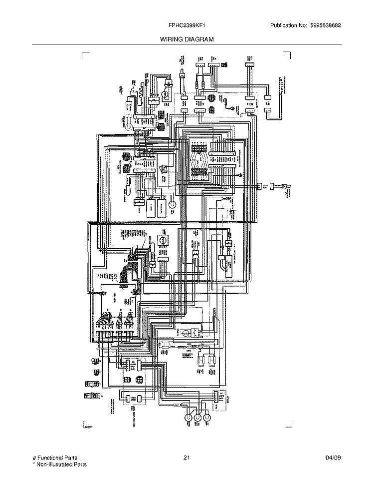 WIRING DIAGRAM Diagram and Parts List for FPHC2399KF1  Frigidaire Refrigerator