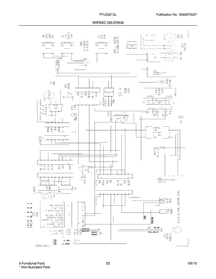 WIRING DIAGRAM Diagram and Parts List for FFUS2613LE2  Frigidaire Refrigerator