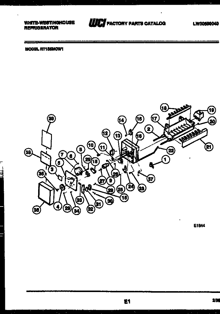 ICE MAKER PARTS Diagram and Parts List for RT155MCD1  Frigidaire Refrigerator