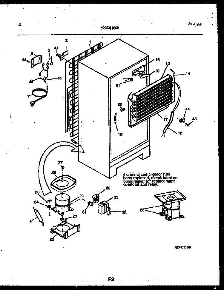 SYSTEM AND AUTOMATIC DEFROST PARTS Diagram and Parts List for RT219PCD0  Frigidaire Refrigerator
