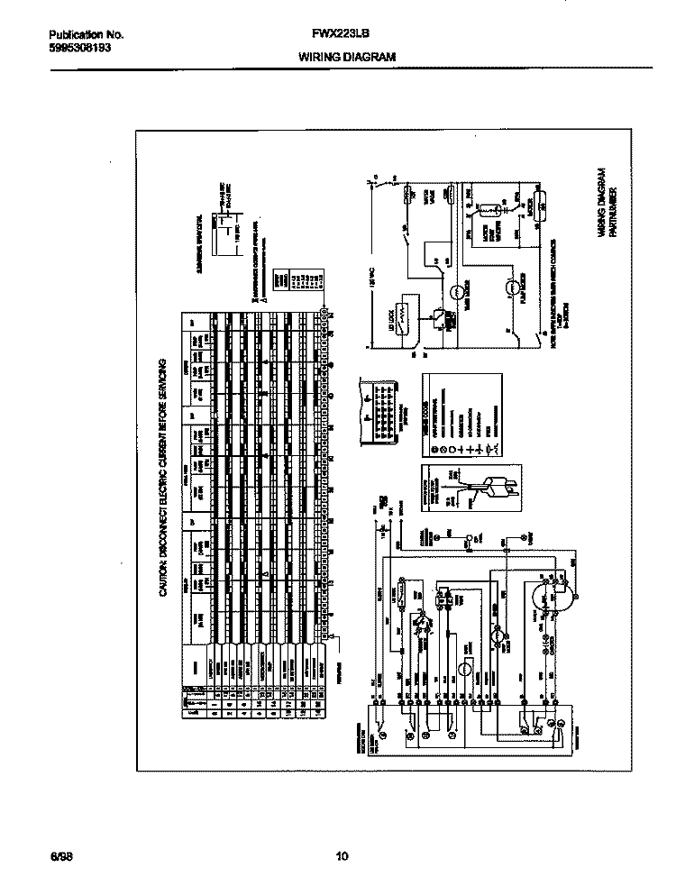 WIRING DIAGRAM Diagram and Parts List for FWX223LBS5  Frigidaire Washer