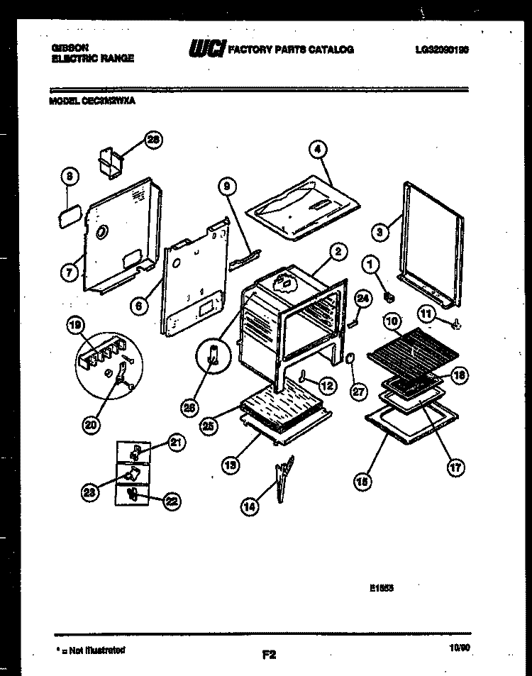 BODY PARTS Diagram and Parts List for CEC3M2WXA  Gibson Range