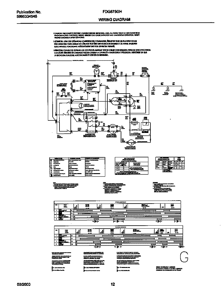 131826300 WIRING DIAGRAM Diagram and Parts List for FDG875GHT0  Frigidaire Dryer