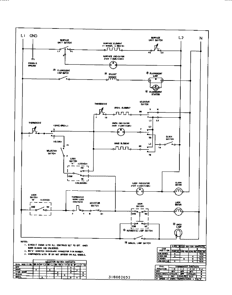 WIRING DIAGRAM Diagram and Parts List for F04S350BWB  Frigidaire Range