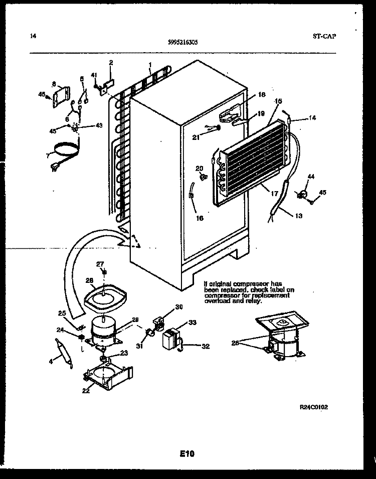 SYSTEM AND AUTOMATIC DEFROST PARTS Diagram and Parts List for FPD17TLPH1  Frigidaire Refrigerator