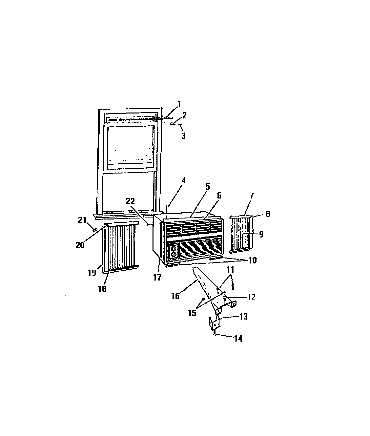 CABINET WINDOW MOUNTING PARTS (`CC` Diagram and Parts List for A13MUD2  Frigidaire Air Conditioner