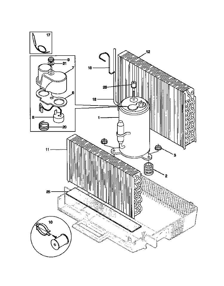 SYSTEM Diagram and Parts List for WAB067W7B1  Frigidaire Air Conditioner