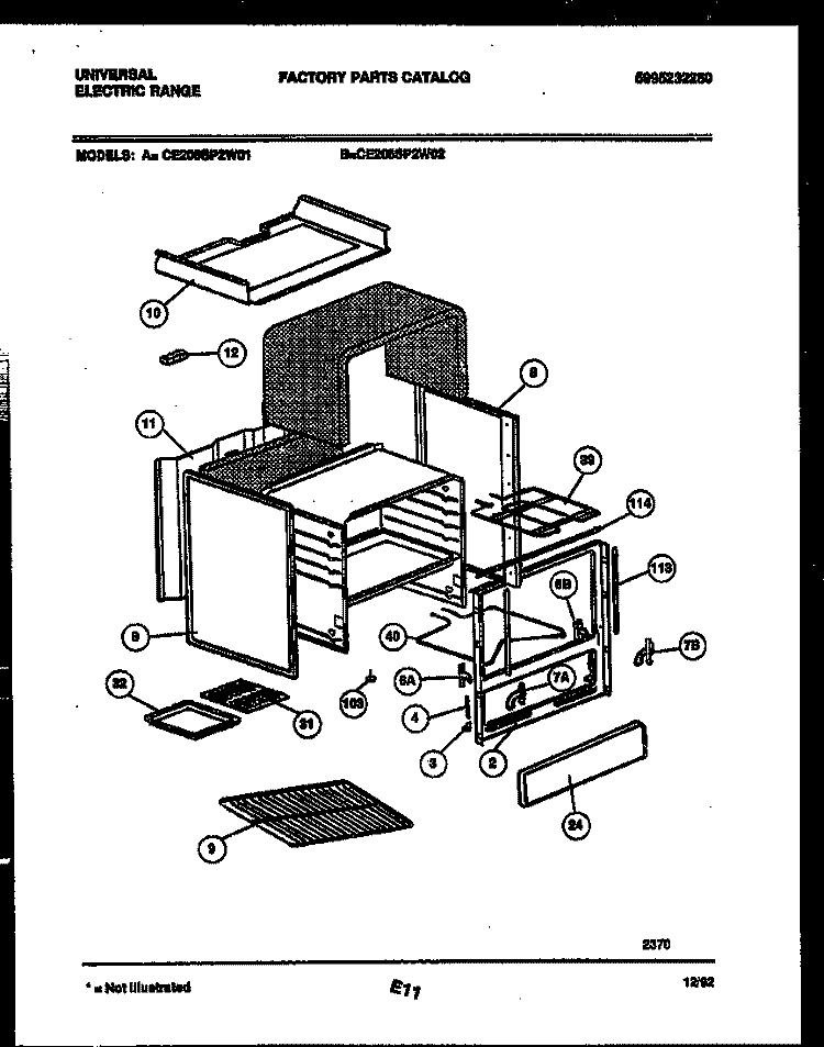 BODY PARTS Diagram and Parts List for CE026SP2W2  Frigidaire Cooktop