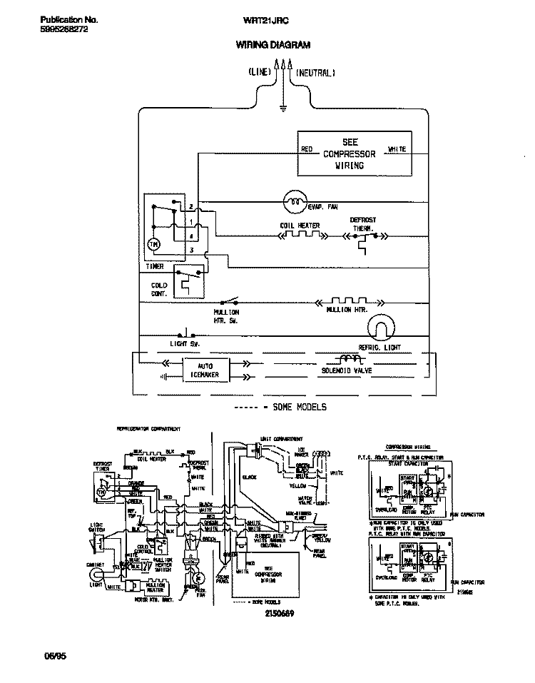 WIRING DIAGRAM Diagram and Parts List for WRT21JRCY0  Frigidaire Refrigerator