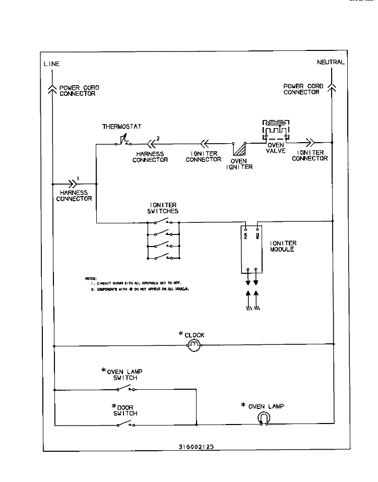 WIRING DIAGRAM Diagram and Parts List for MGF345CBSB  Frigidaire Range