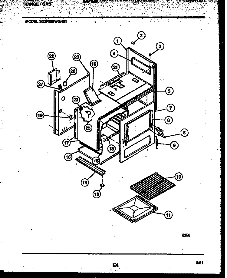 BODY PARTS Diagram and Parts List for 30DPMDWGN01-23  Tappan Range