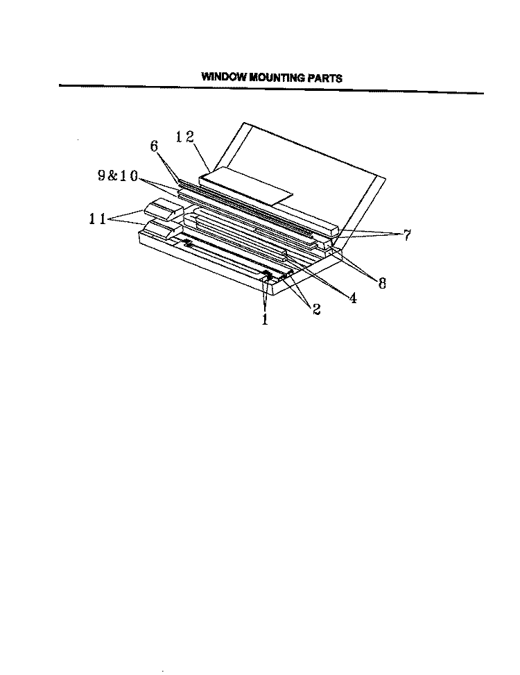 MOUNTING PARTS Diagram and Parts List for FAH096J2T2  Frigidaire Air Conditioner