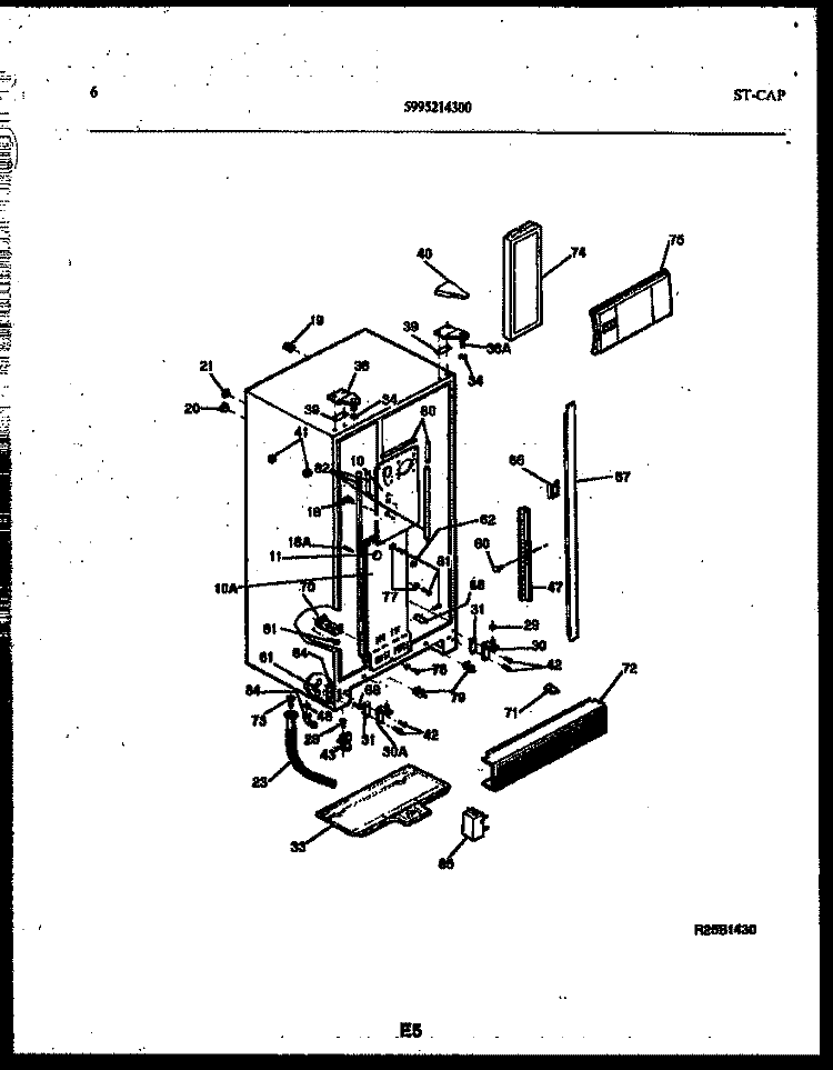 CABINET PARTS Diagram and Parts List for RS249MCD2  Frigidaire Refrigerator