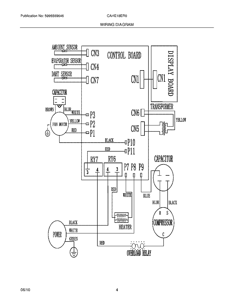 WIRING DIAGRAM Diagram and Parts List for CAHE18ER0  Crosley Air Conditioner
