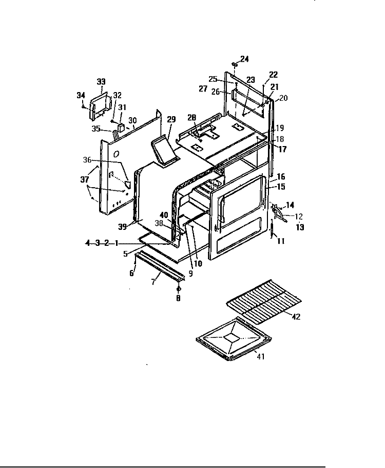BODY Diagram and Parts List for GF600HXW1  Frigidaire Wall Oven