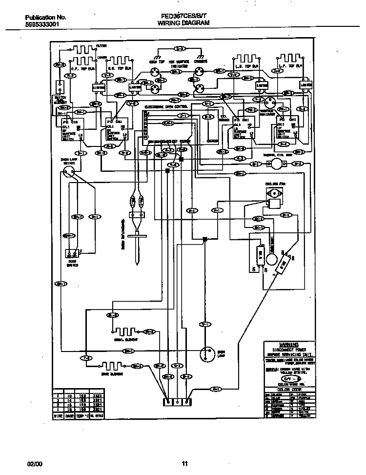 WIRING DIAGRAM Diagram and Parts List for FED367CETD  Frigidaire Range