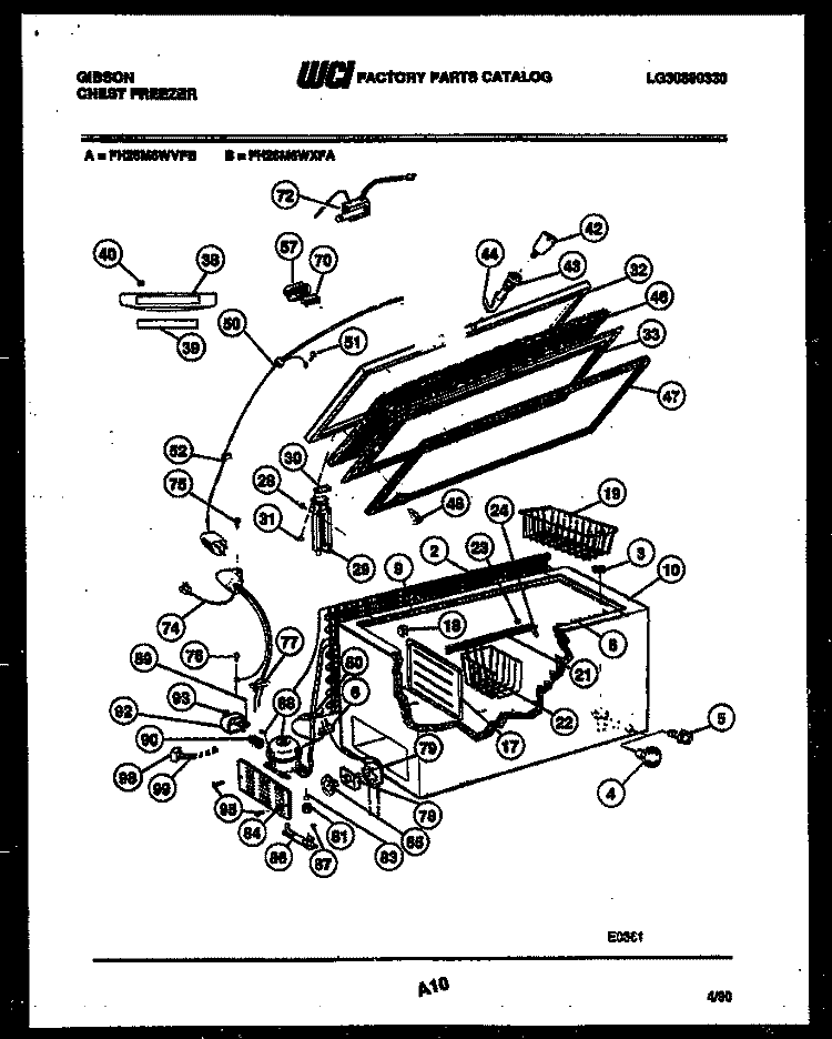 CHEST FREEZER PARTS Diagram and Parts List for FH26M6WVFB  Gibson Freezer