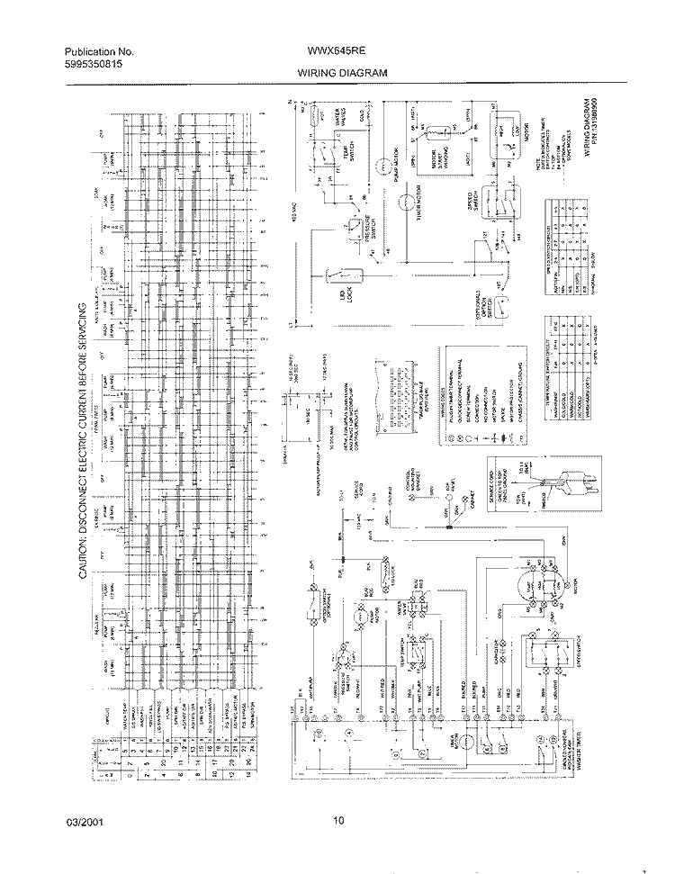 131980900 WIRING DIAGRAM Diagram and Parts List for WWX645RES1  Westinghouse Washer