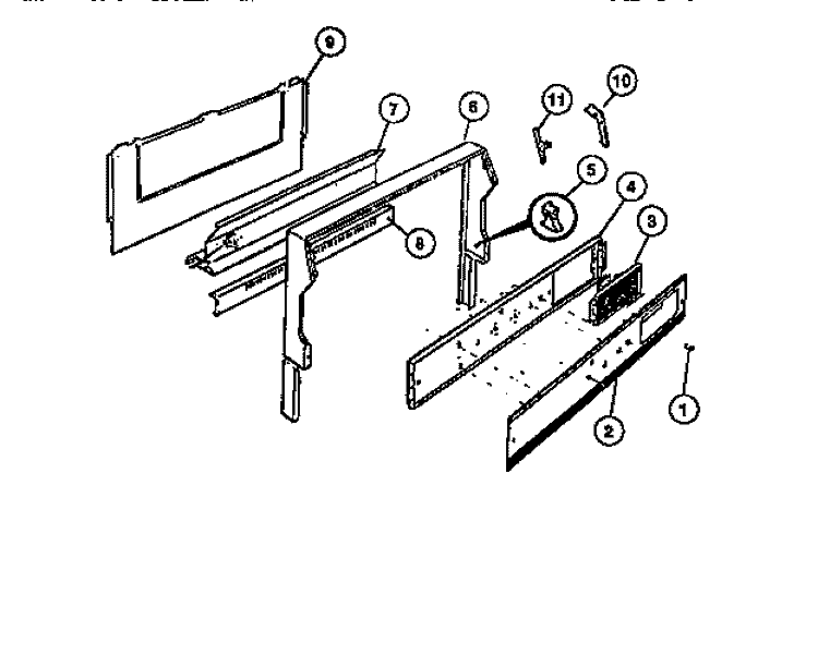 BACKGUARD Diagram and Parts List for G32BNL1  Frigidaire Range