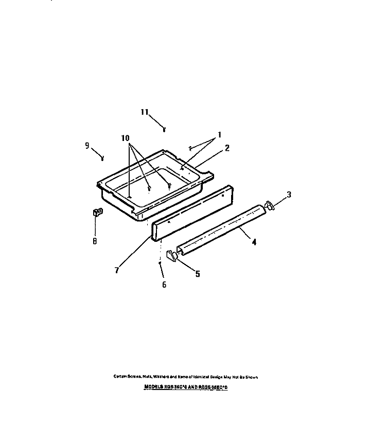 DRAWER Diagram and Parts List for REGS36BCH0  Frigidaire Wall Oven