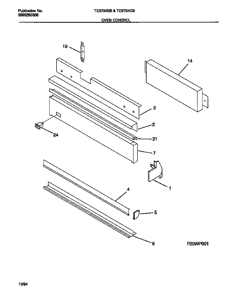 OVEN CONTROL Diagram and Parts List for TEB794BBBA  Tappan Microwave Oven Combo