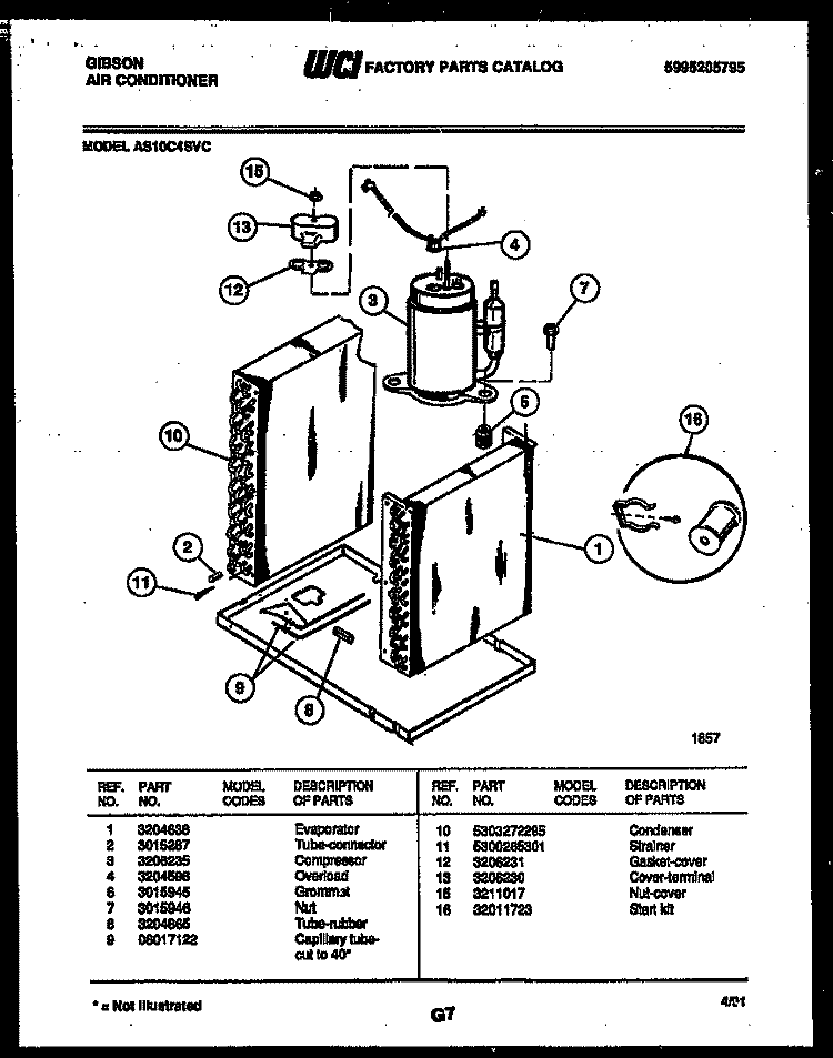 SYSTEM PARTS Diagram and Parts List for AS10C4SVC  Gibson Air Conditioner