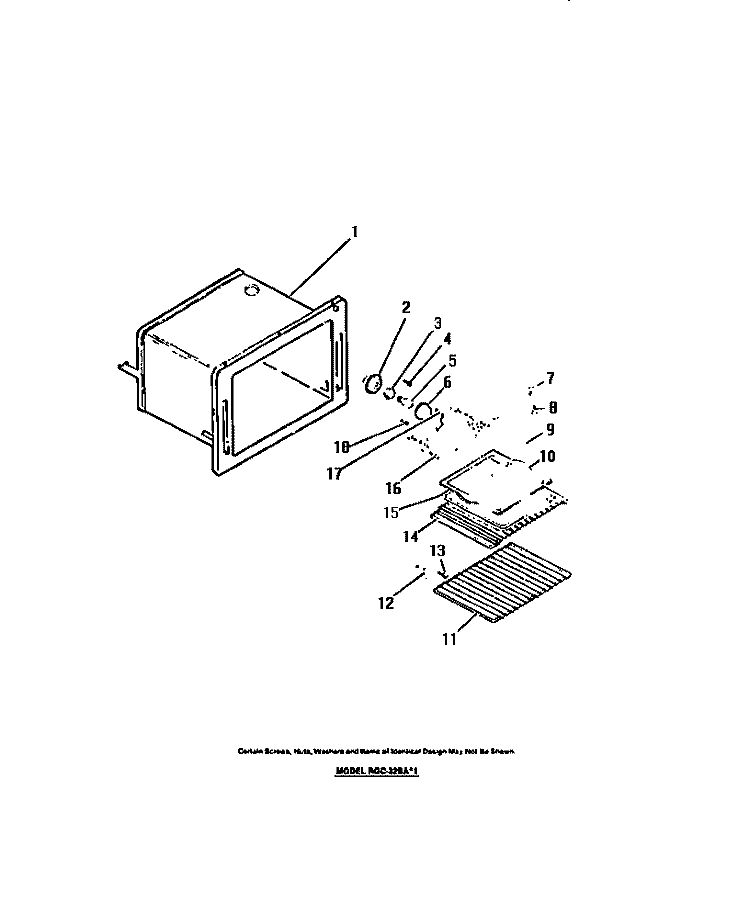 OVEN LINER, ELEMENTS Diagram and Parts List for RGC32BAL1  Frigidaire Wall Oven