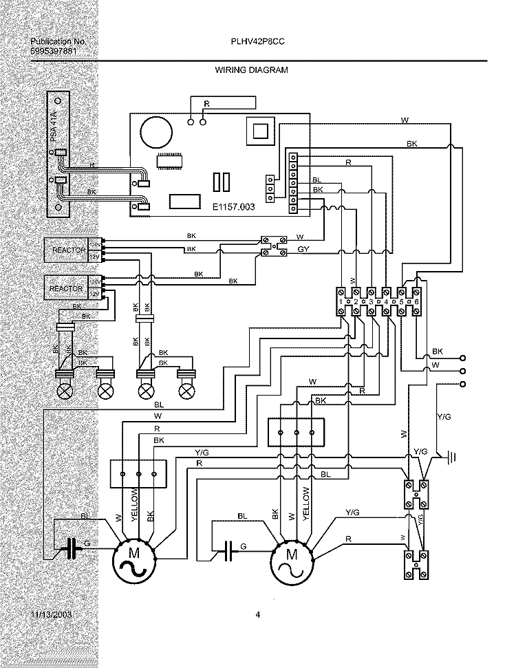 WIRING DIAGRAM Diagram and Parts List for PLHV42P8CC  Electrolux Range Hood