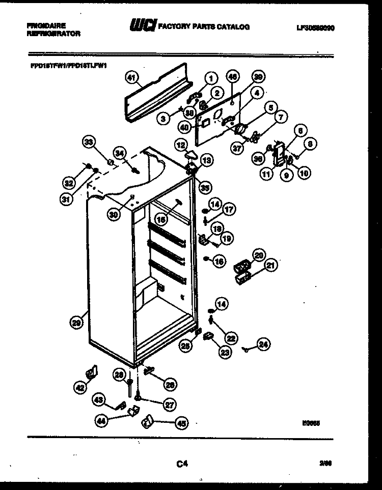 CABINET PARTS Diagram and Parts List for FPD18TLFW1  Frigidaire Refrigerator
