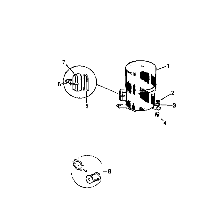 COMPRESSOR Diagram and Parts List for AS18EK2K1  Frigidaire Air Conditioner