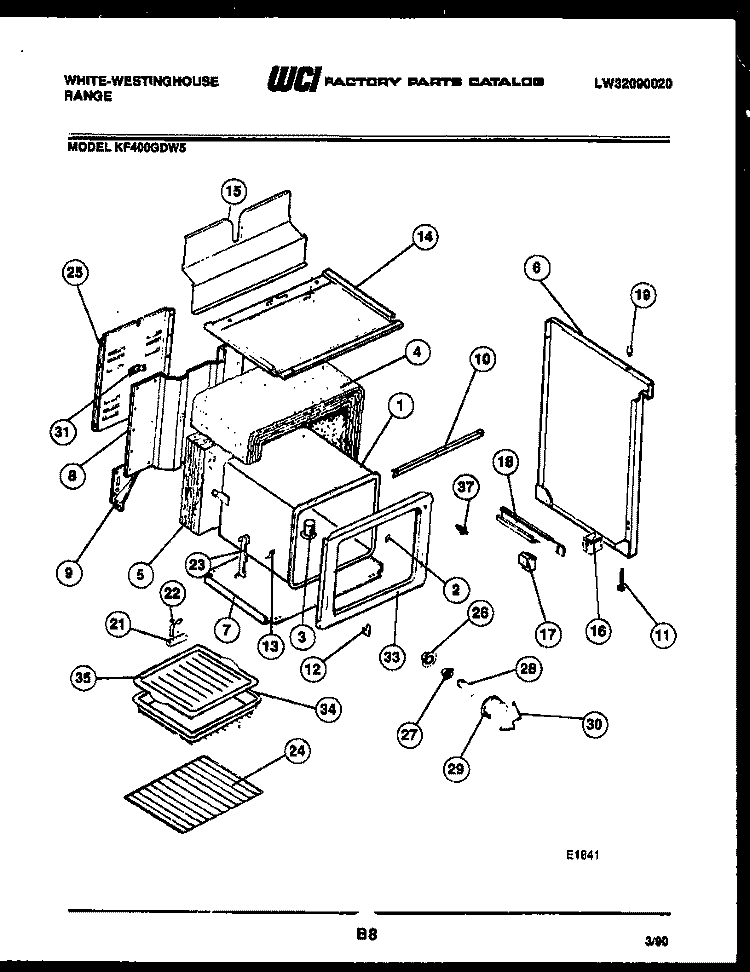 BODY PARTS Diagram and Parts List for KF400GDF5  Frigidaire Range