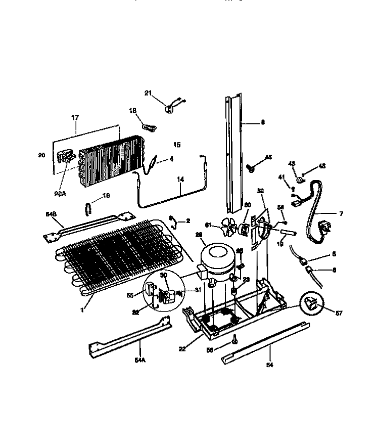 COOLING SYSTEM Diagram and Parts List for F44XH24BD0  Frigidaire Refrigerator
