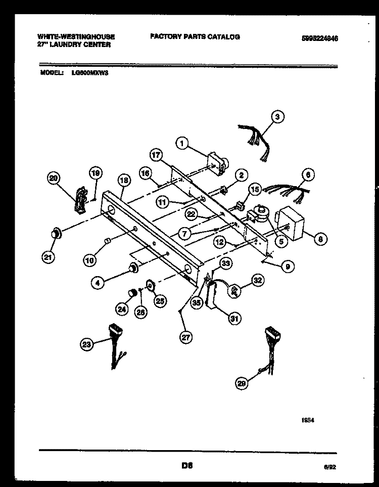 CONSOLE AND CONTROL PARTS Diagram and Parts List for LG600MXD3  Frigidaire Washer Dryer Combo