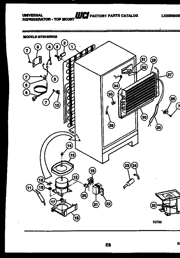 SYSTEM AND AUTOMATIC DEFROST PARTS Diagram and Parts List for GTN140WGW3-00  Uni Refrigerator