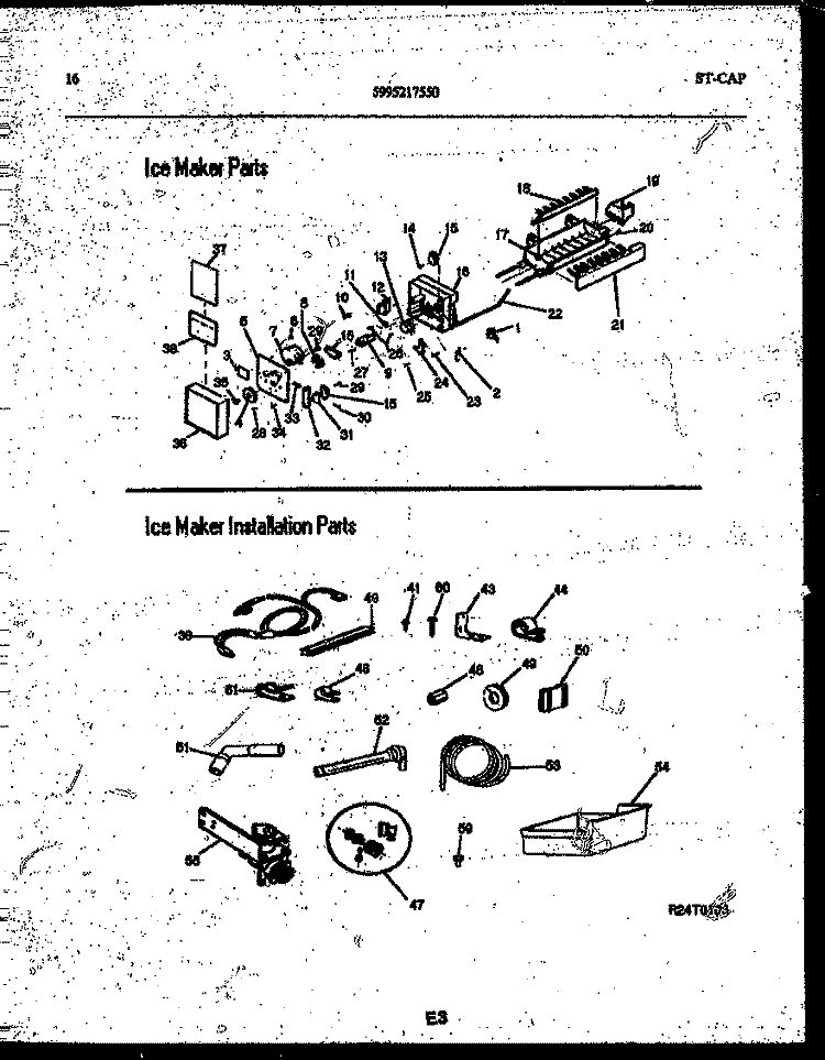 ICE MAKER AND INSTALLATION PARTS Diagram and Parts List for ATG175NCD0  Frigidaire Refrigerator
