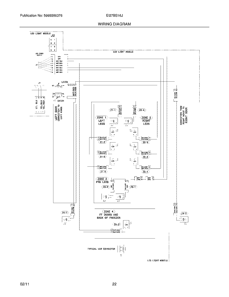 WIRING DIAGRAM PG 3 Diagram and Parts List for EI27BS16JS2  Electrolux Refrigerator