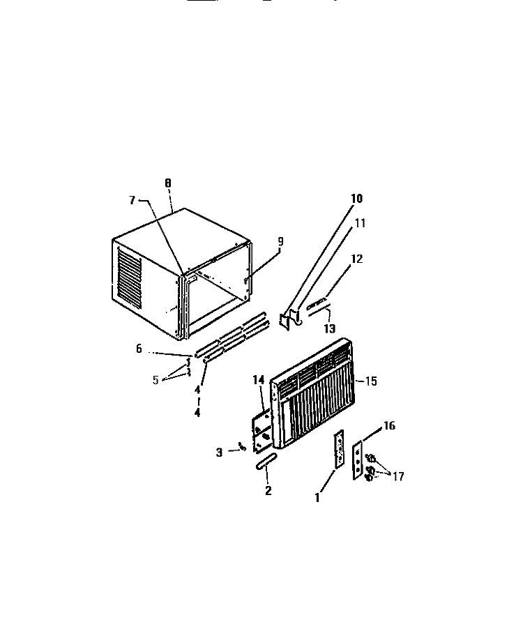 CABINET, FRONT, WRAPPER Diagram and Parts List for MH413T2RC  Kelvinator Air Conditioner