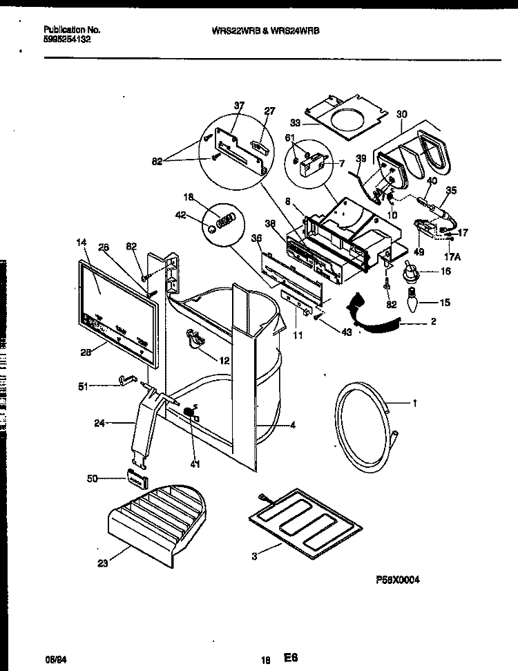 ICE DOOR, DISPENSER AND WATER TANKS Diagram and Parts List for WRS22WRBD0  Frigidaire Refrigerator